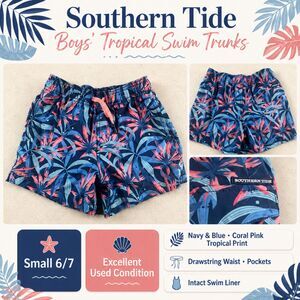 Southern Tide Boys Swim Trunks Shorts S 6 7